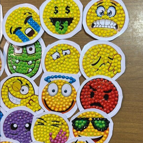 Colorful Emoji diamond art Stickers Set - Picture 2 of 3